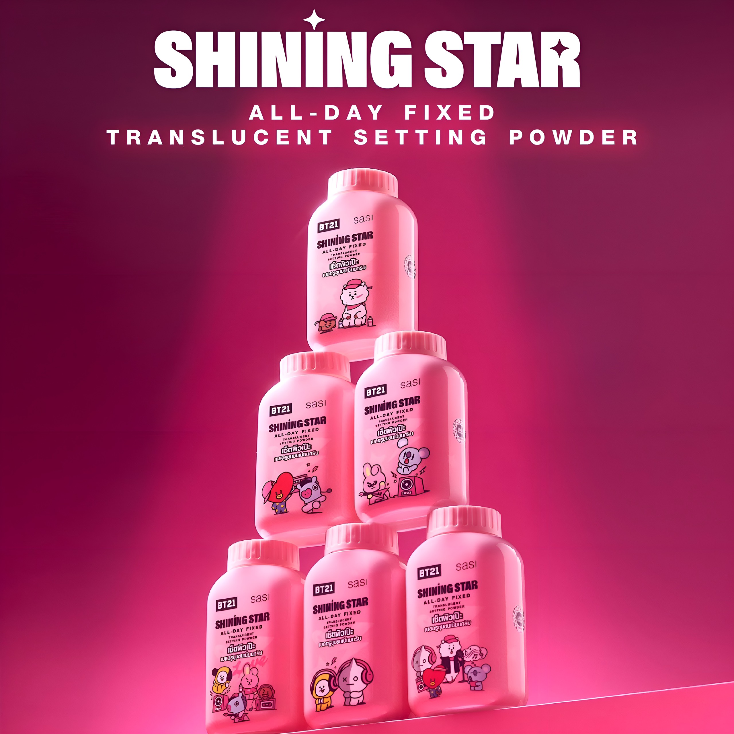 Phấn Phủ Sasi x BT21 - All-Day Fixed Translucent Setting Powder