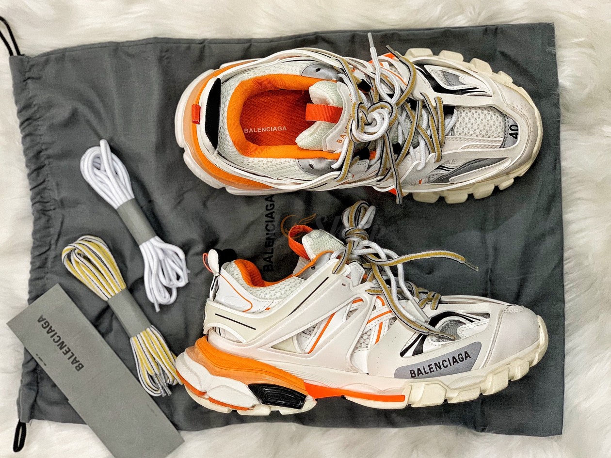 Giày Sneaker Track 3.0 màu trắng cam ( Full box + đầy đủ phụ kiện)