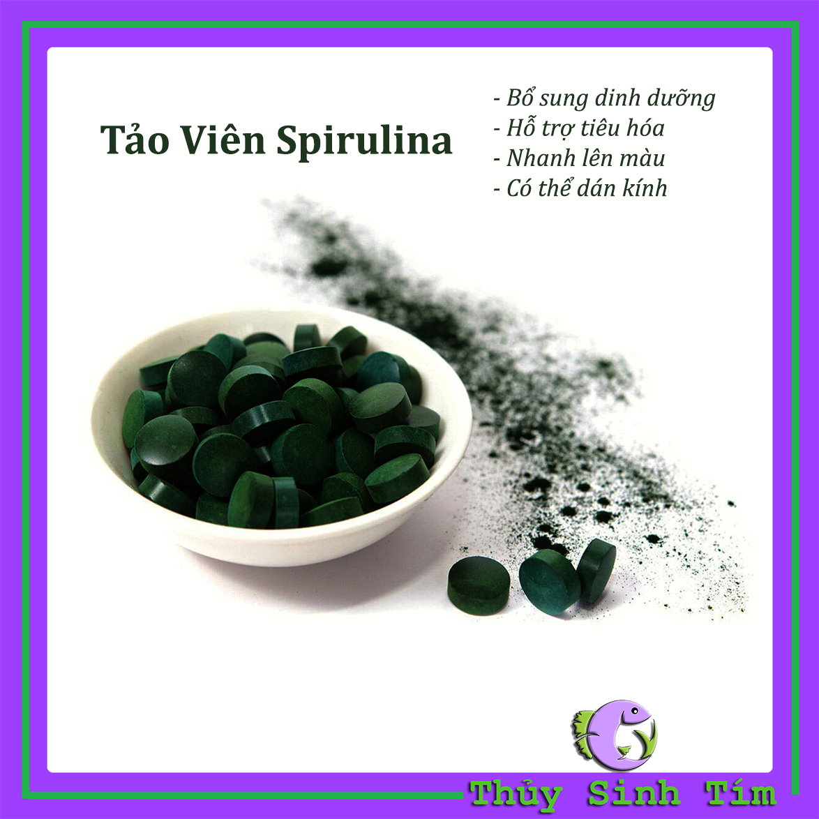Viên Tảo Spirulina - Thức Ăn Cá Tép Cảnh