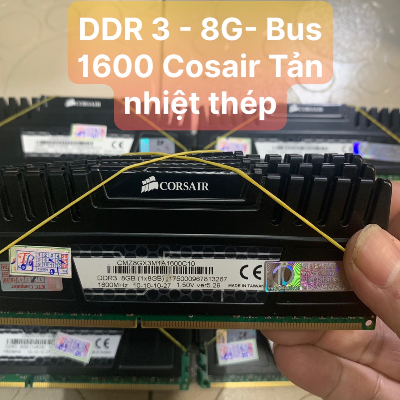 [HCM]RAM - DDR3 - 8G - Bus 1600 Hiệu COSAIR Tản Nhiệt Thép Bản To Chuẩn  - Vi Tính Bắc Hải