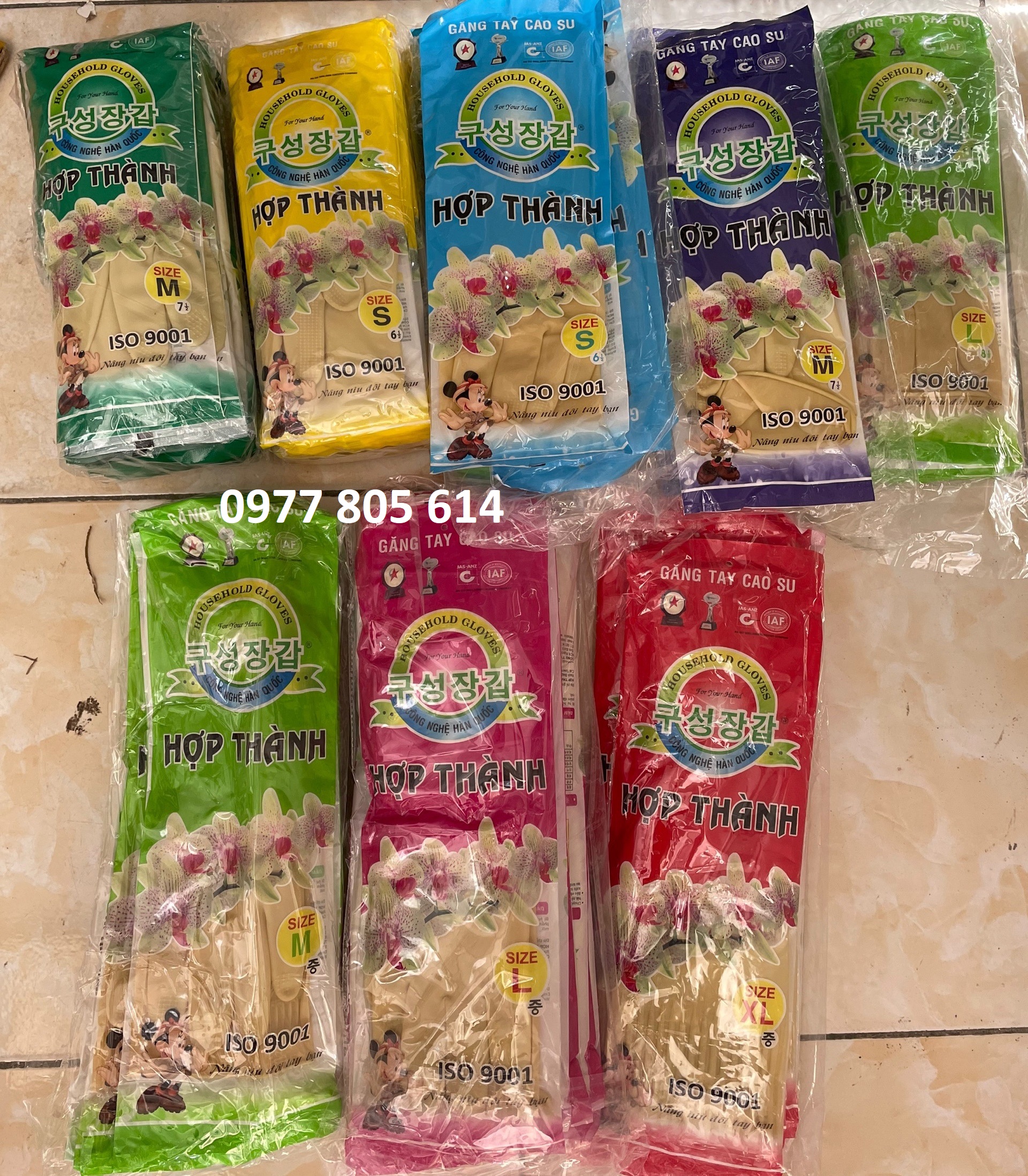 Găng tay cao su rửa chén, rửa bát đủ size s, m, l, xl