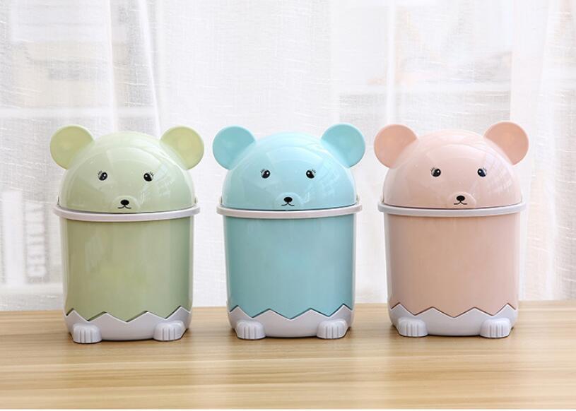 Thùng Rác Mini Nắp Lật Hình Gấu Trúc Dễ Thương ,Để Bàn Học,Bàn Làm Việc