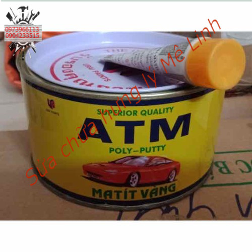 Bột bả oto xe máy Matit vàng ATM 1kg 2 thành phần