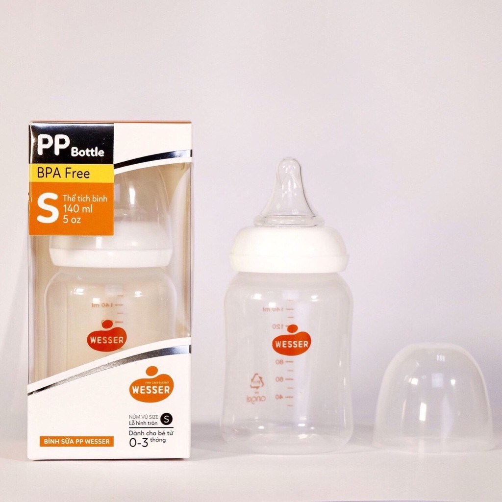 Bình Sữa Wesser Nano Silver Cổ Hẹp 60ml -240ml
