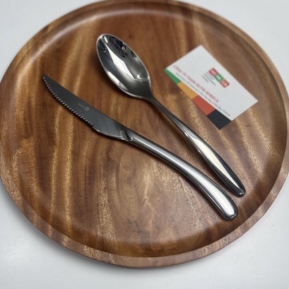 dao dĩa(nĩa) ăn bít tết inox cao cấp, đuôi cong Costa