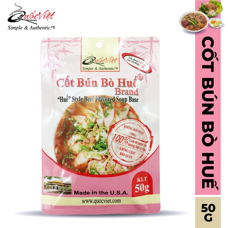 Gia vị nấu Bún Bò Huế Quốc Việt - Cốt cô đặc Nhập Khẩu USA 50g