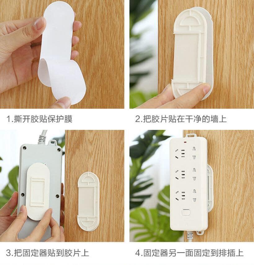 Combo 3 miếng dán đa năng ổ cắm điện , giá đỡ treo tường tiện dụng, móc treo đồ - miếng dính lưu động siêu chắc