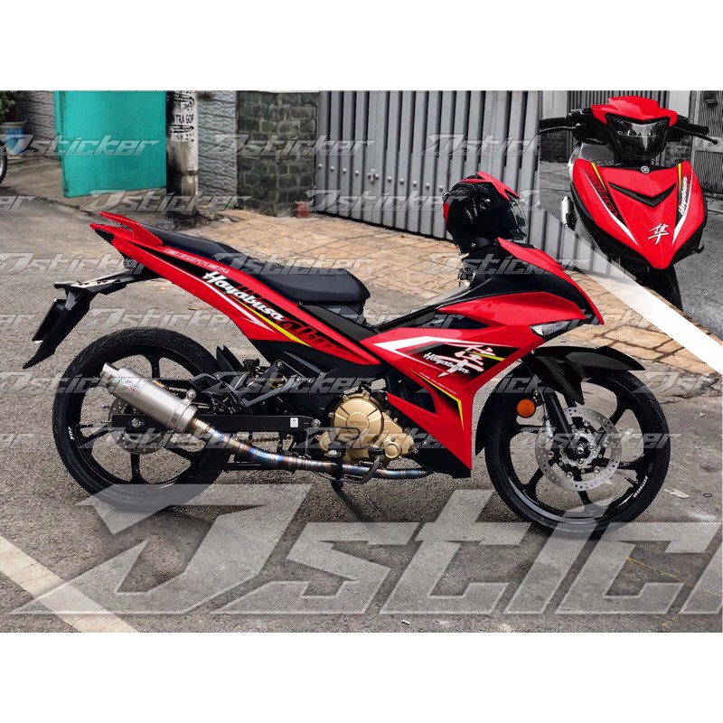 Tem Hayabusa đỏ đen cho Exciter 150 - Rời không bay màu