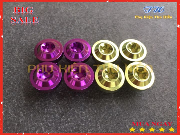 Ốc 10li10 gr5 đầu dù lắp chân kính xe máy