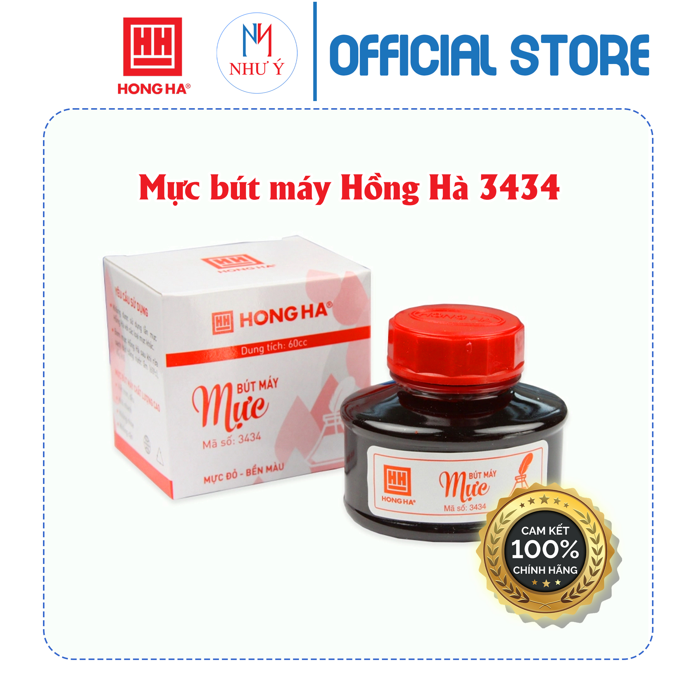 Mực lọ bút máy hồng hà 3434 - 1 lọ/hộp