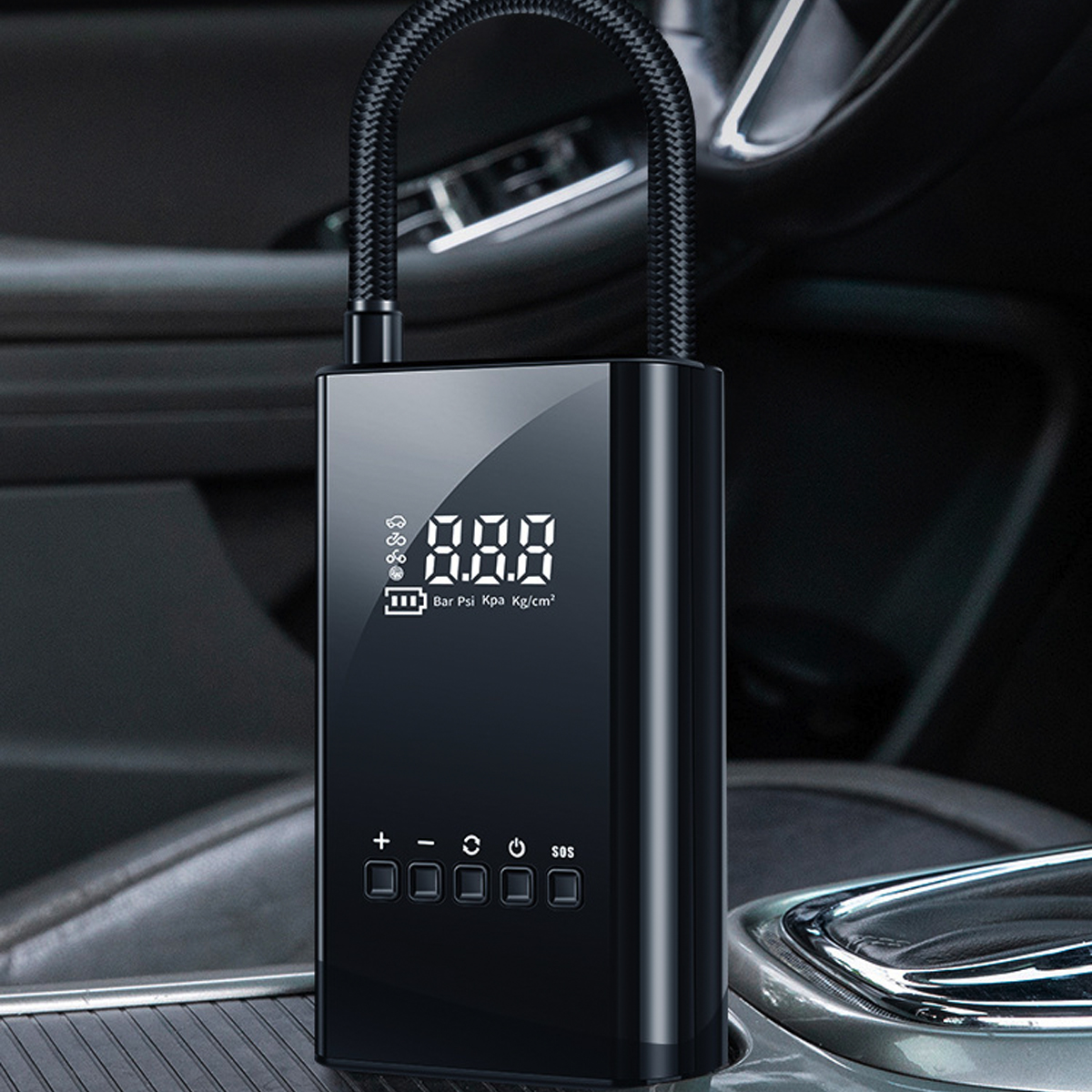 Máy Nén Khí Xe Hơi - Bơm Xe Máy Không Dây Đa Năng L3024 60w Có Đèn Cổng USB Sạc Điện Thoại, Bơm Hơi Mini Thiết Kế Hiện Đại Gọn Nhẹ, Dễ Dàng Bơm hơi Ô tô, xe máy chuyên dụng Mang Theo, Không Cồng Kềnh，Bơm mini giá rẻ.