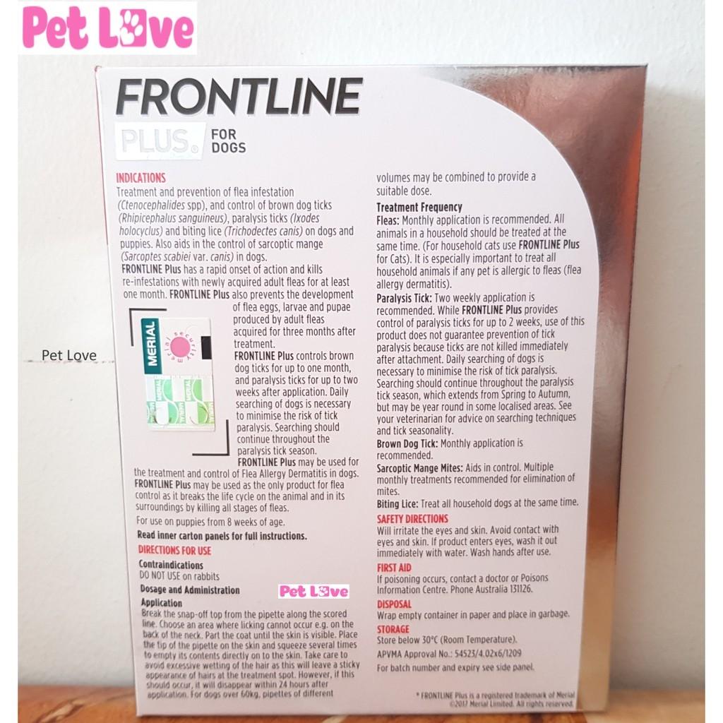 1 tuýp Frontline Plus nhỏ gáy diệt ve rận, bọ chét (chó từ 40- 60kg)