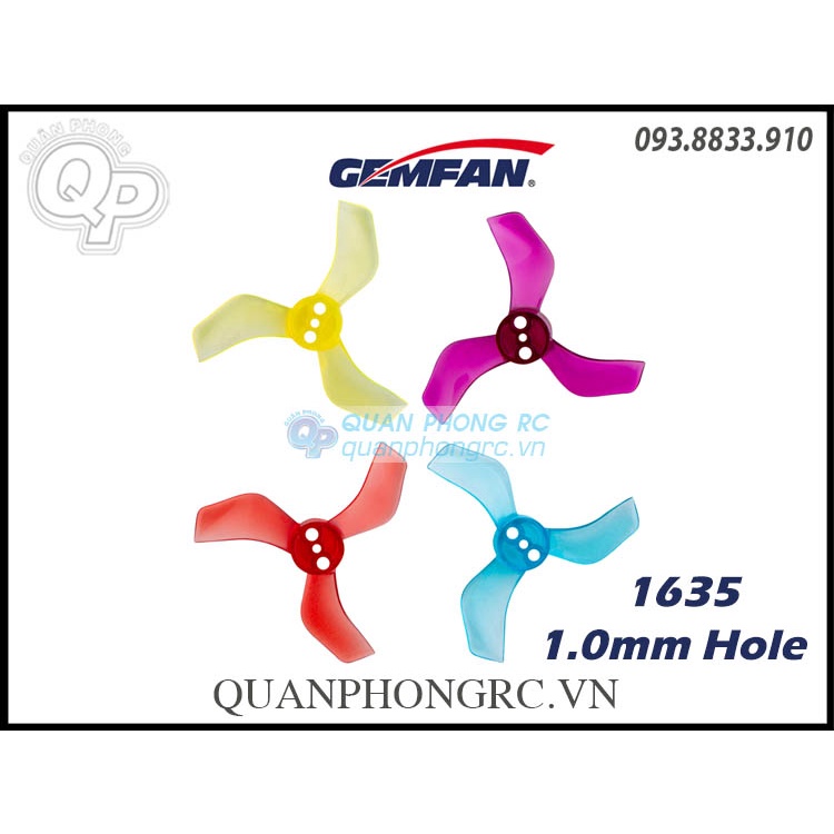 4 cặp cánh 3 lá gemfan 1635 dành cho máy bay điều khiển từ xa 40mm cốt 1.0mm