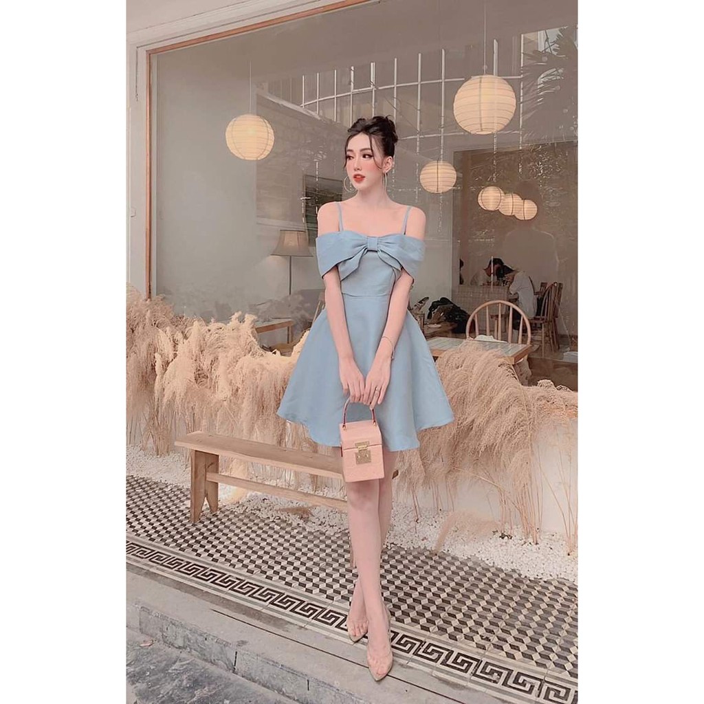 [HCM]Váy xòe hở vai siêu sang chảnh