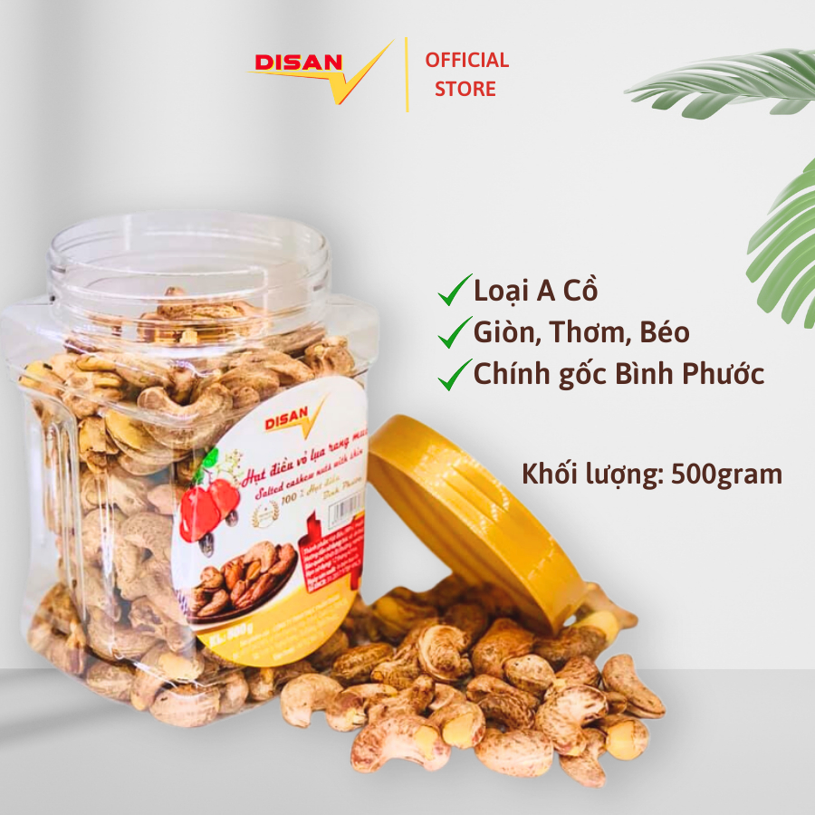 HẠT ĐIỀU RANG MUỐI VỎ LỤA Loại A Bình Phước 500gr - 1kg