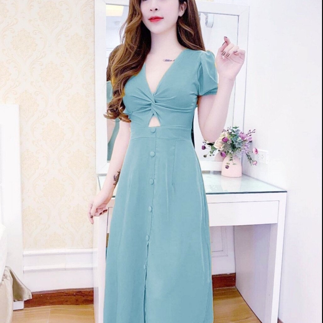 ĐẦM CÁT HÀN XOÁN NGỰC  THỜI TRANG CỰC DẼ THƯƠNG