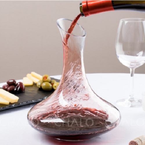 Bình thở rượ.u vang Decanter miệng vát 1800ml, bình thuỷ tinh rót rượ.u vang