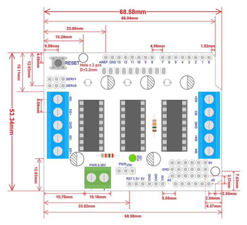 Arduino Motor Shield L293D - Module Điều Khiển Động Cơ