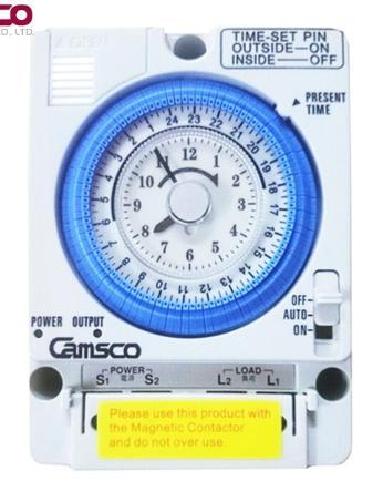 Trạm Công Tắc Hẹn Giờ Cơ Rơle Timer 24 Giờ Camsco Model TB35N