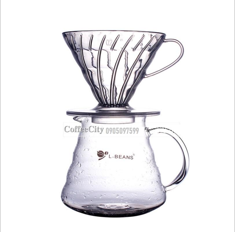 Bình Chứa Cà Phê V60 L-Beans Thủy Tinh 360ml-600ml