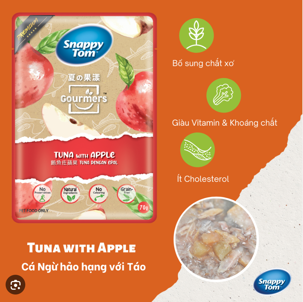 COMBO 5 GÓI Pate Snappy Tom Trái cây 8 vị