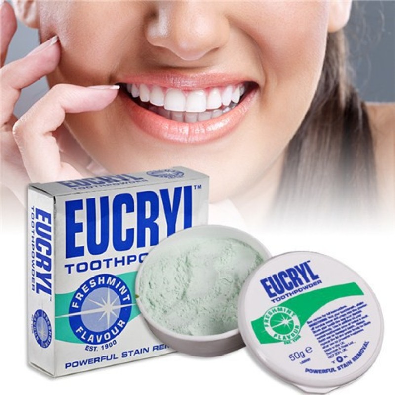 Bột đánh trắng răng Eucryl 50g Hàng Anh Chính Hãng