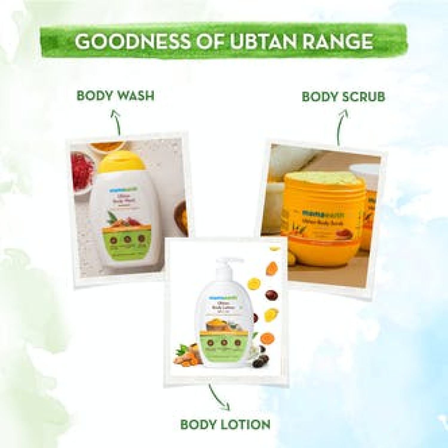 Mamaearth Tẩy da chết sáng da Ubtan và Saffron