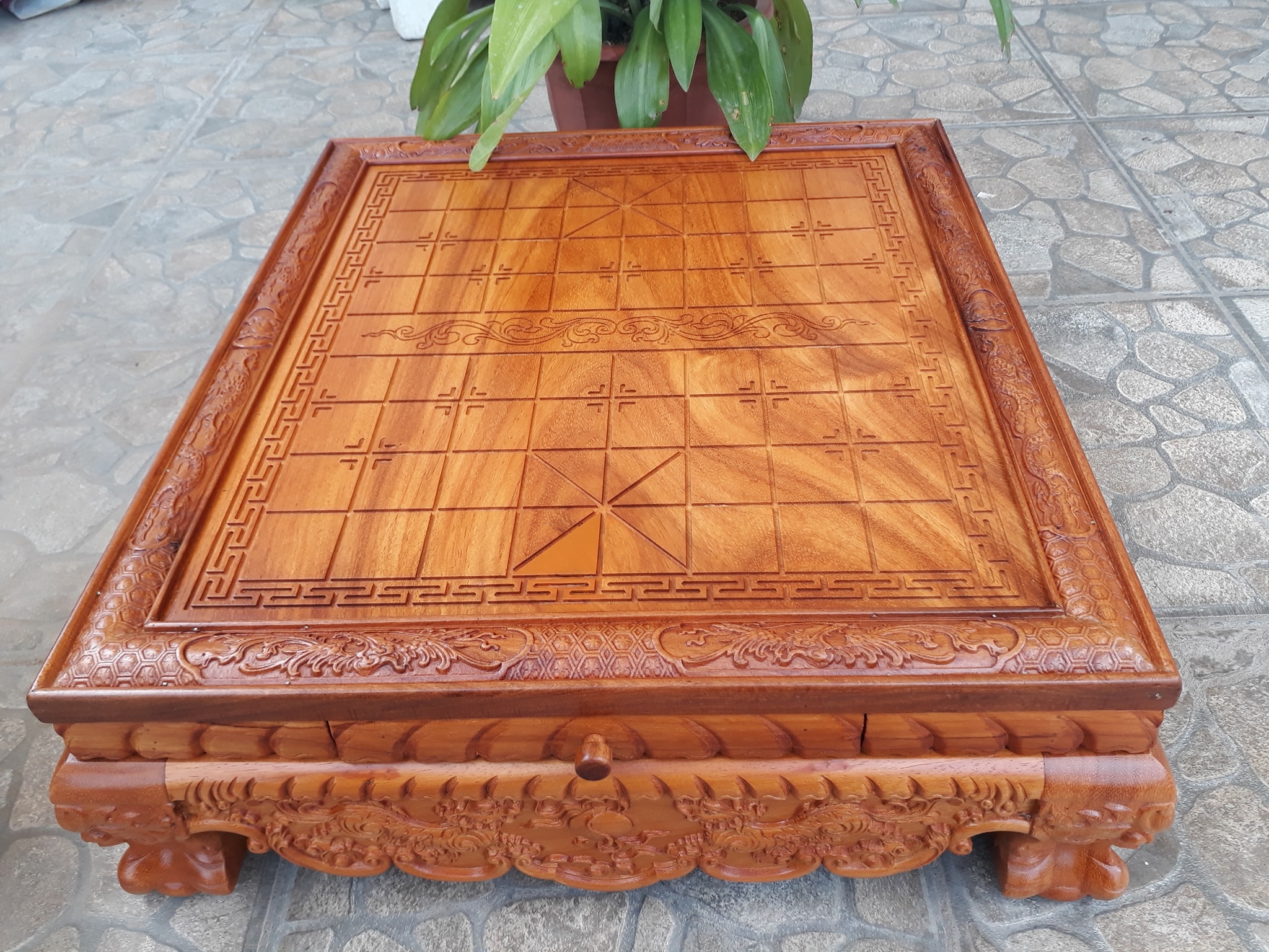 Bàn Cờ Tướng Gỗ Gõ Cao Cấp [ chỉ bàn chưa quân ]