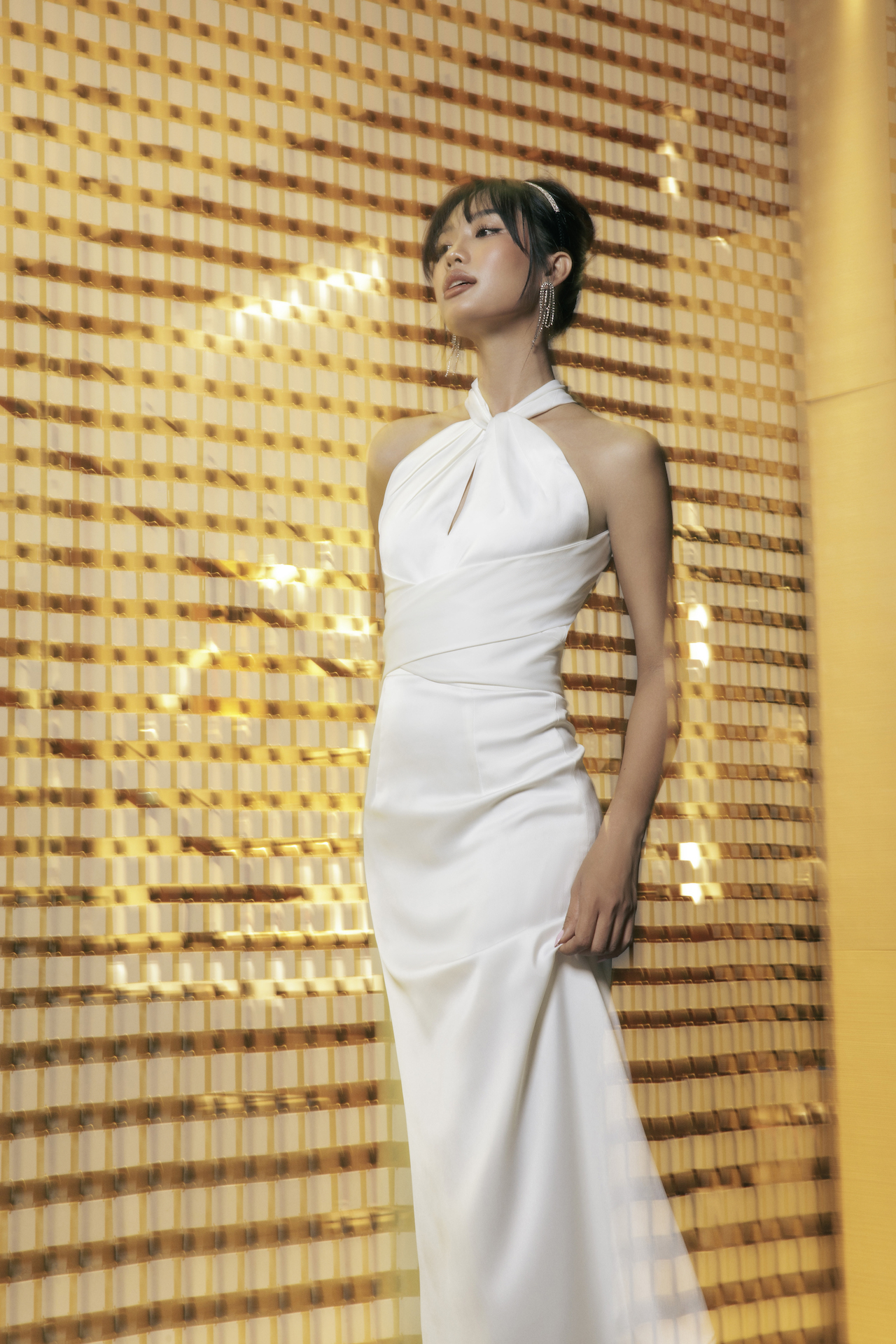 Des Fleurs - Váy lụa dài hở lưng Sicily Open Back Mermaid Dress