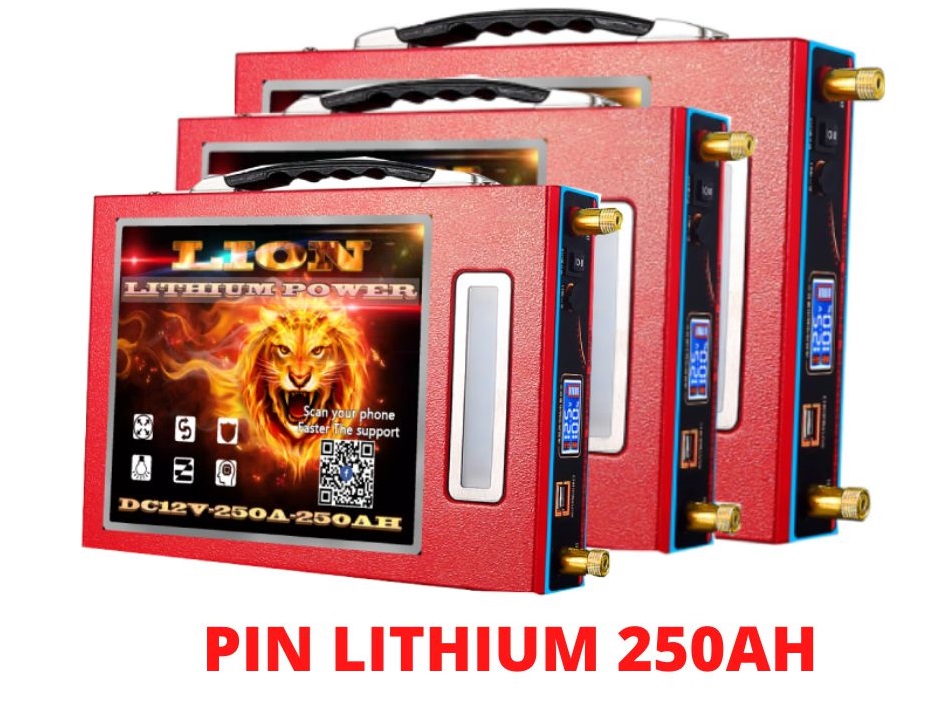 Bình pin lithium 12v - 250ah công nghệ pin mới, pin nhập khẩu mẫu mới