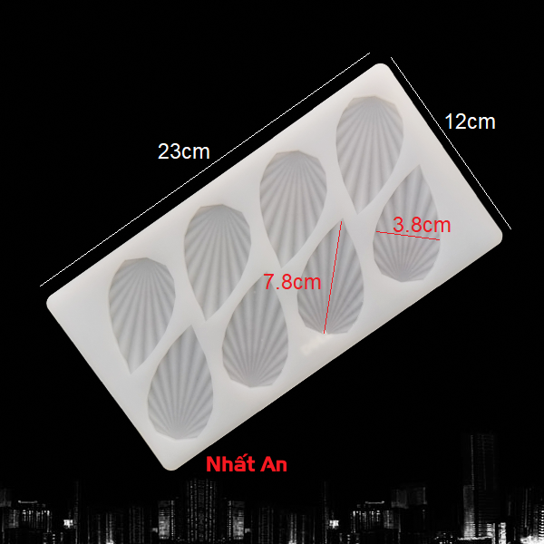 [HCM]KHUÔN SILICONE NGÓI HÌNH 8 CHIẾC LÁ