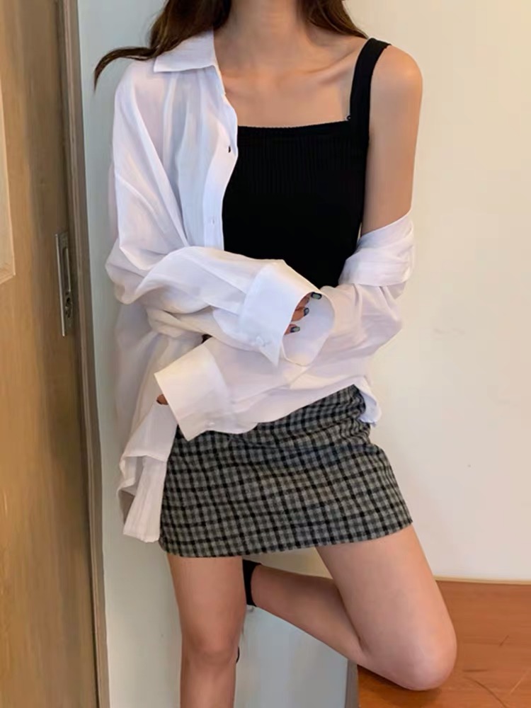 VN231 Áo 2 dây bản to dệt kim basic mùa hè