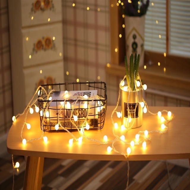 Dây Đèn Led Cherry Ball 40 Bóng Dùng Pin AA và USB
