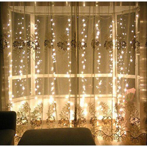 Đèn led rèm dày 3m*3m 10 sợi, Đèn led trang trí, Đèn led mành đủ màu, đèn rèm mưa