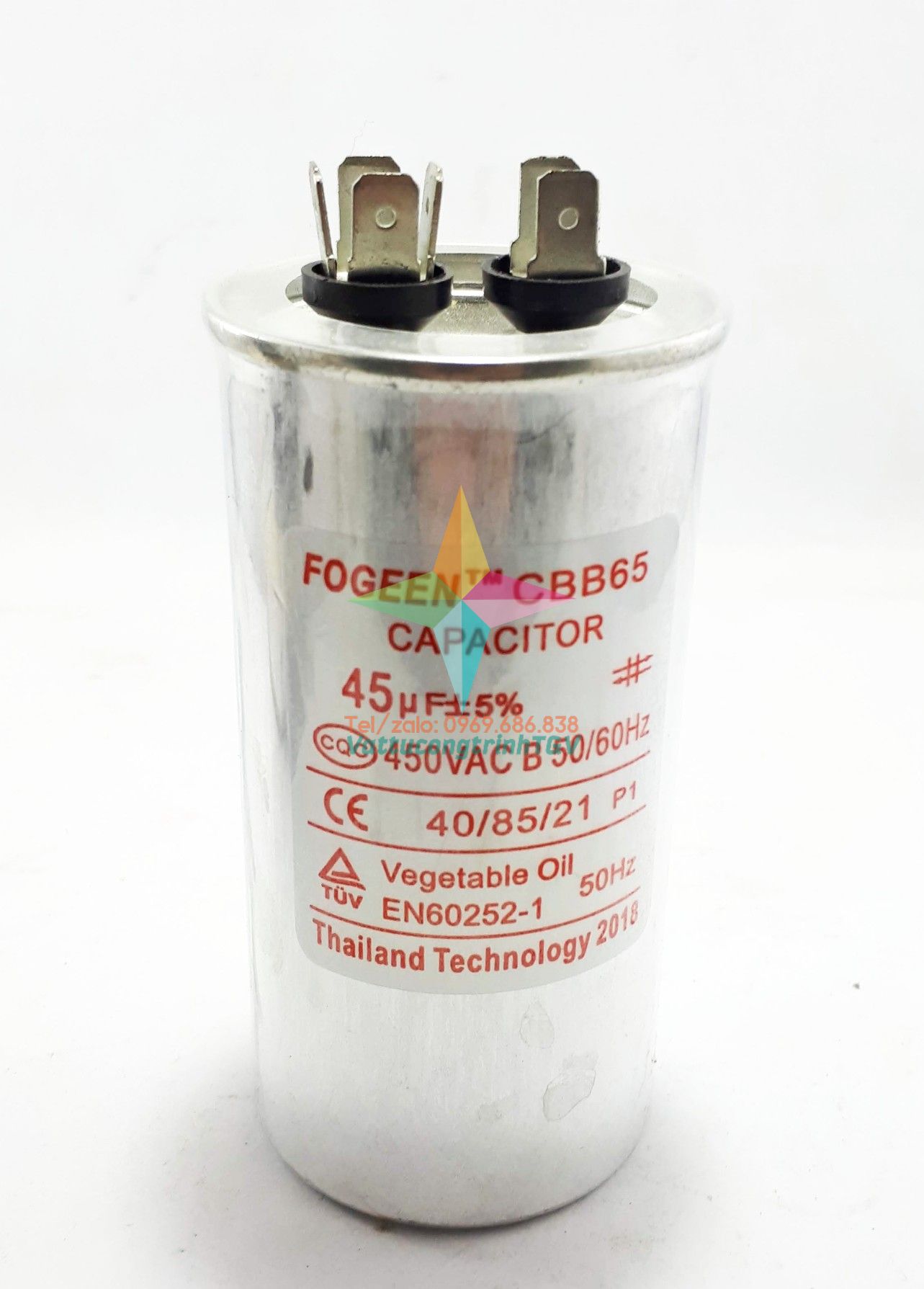 Tụ điều hòa 2 chân CBB65 45uF+5%