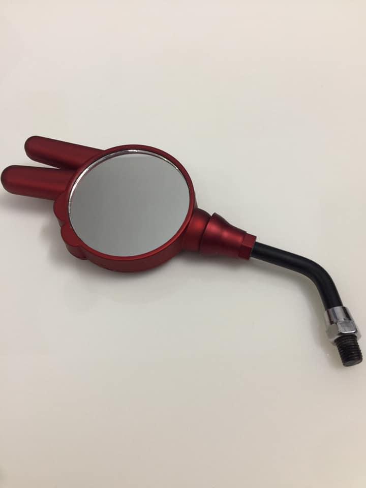 Gương chiếu hậu xe máy kiểu HI SAY / 2 ngón tay (màu đỏ)