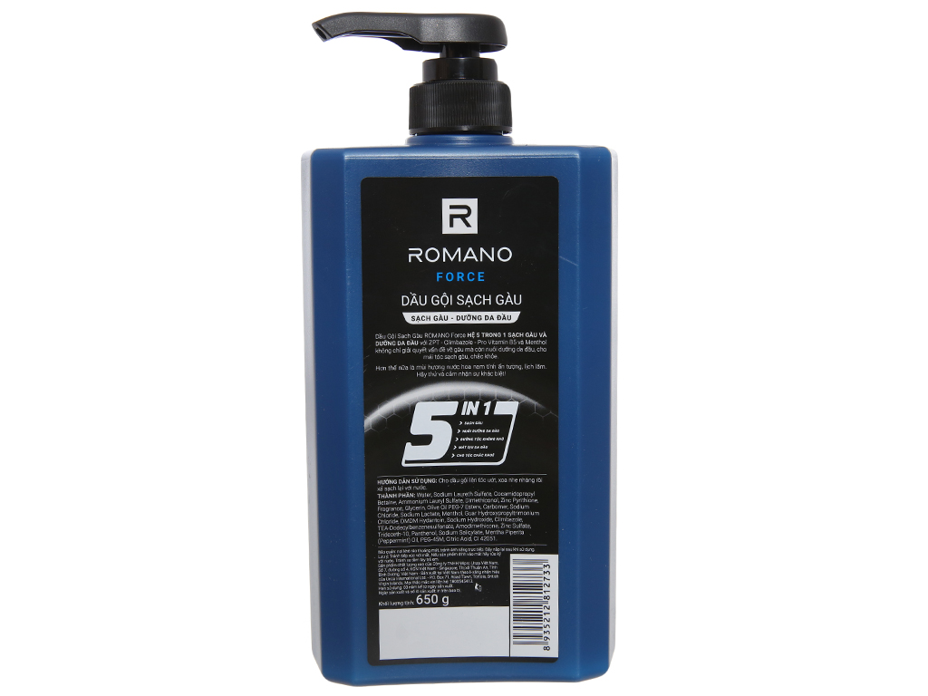 Dầu gội sạch gàu Romano Force 5 in 1 (650g)