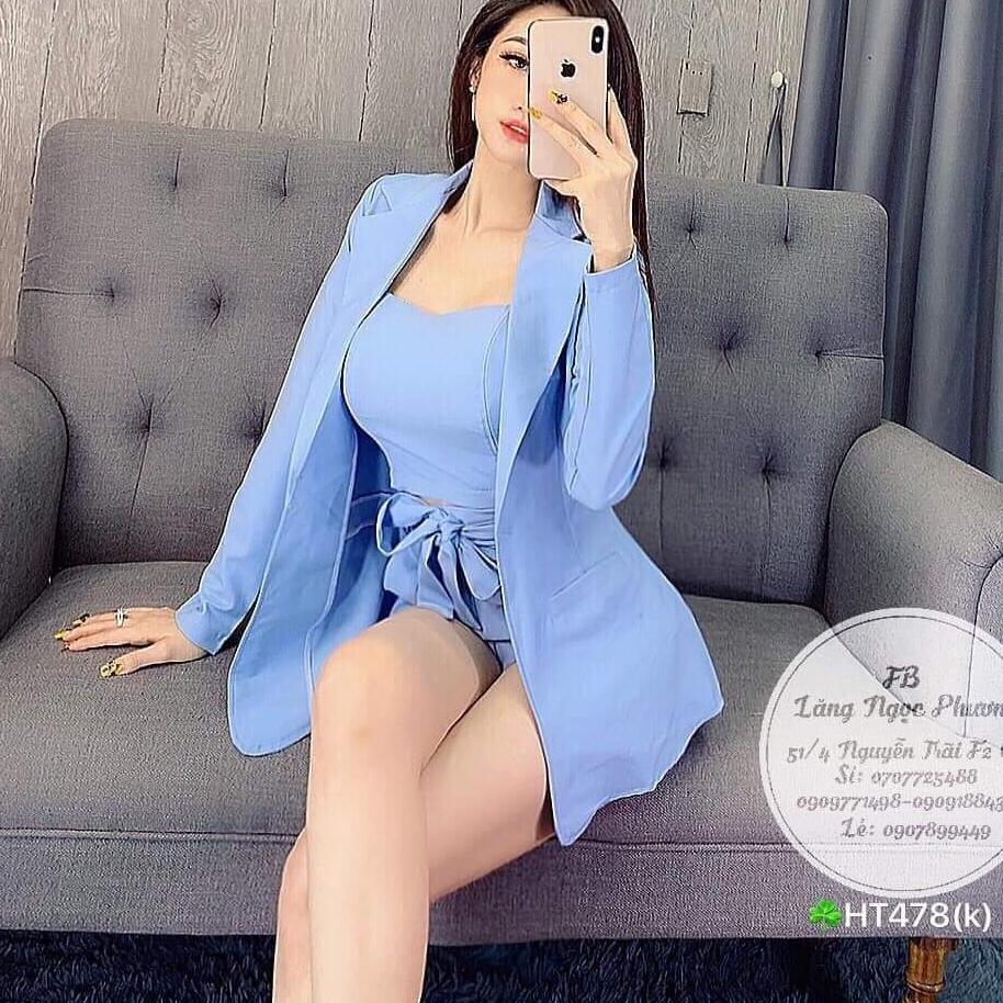 sét vest quần Short kèm áo ống cúp ngực