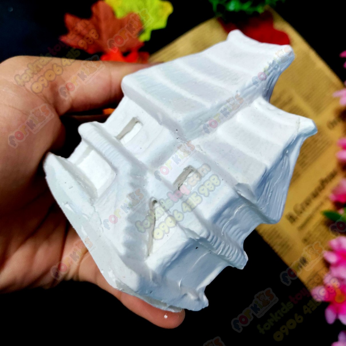 Coloring statue, small house, size M, gypsum statue, sculpture
