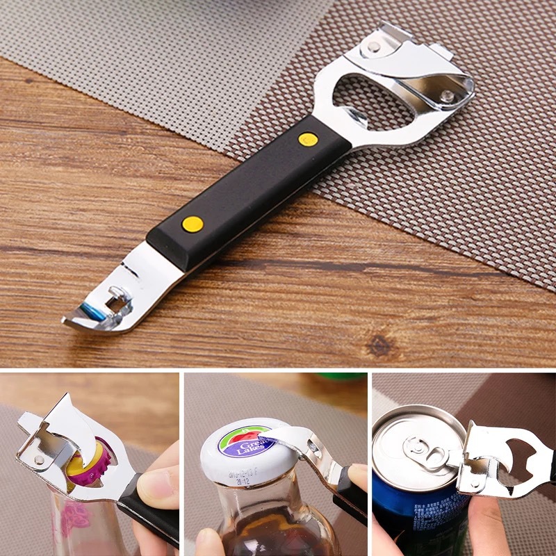 Dụng cụ khui 2 đầu chuyên mở nắp chai - khui mở nắp lon bằng thép không gỉ an toàn đa năng bền đẹp tiện dụng