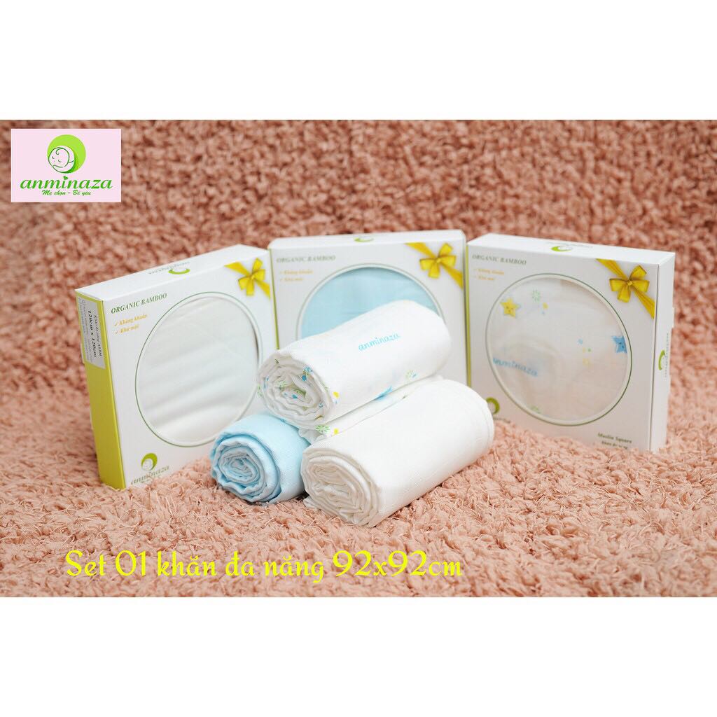 Hộp khăn đa năng sợi tre trẻ em hộp 1c Anminaza
