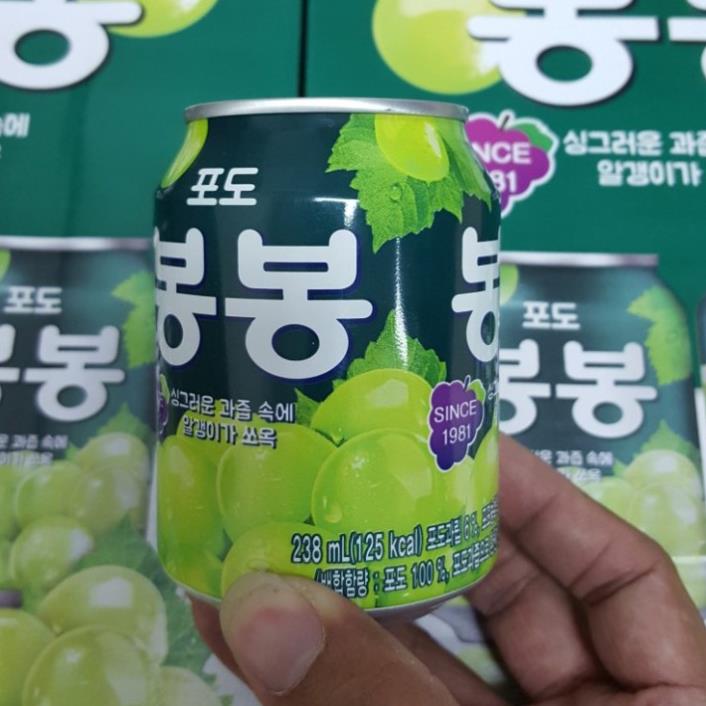 COMBO 2 Nước ép Nho+ Lê đóng lon Hàn Quốc 238ml