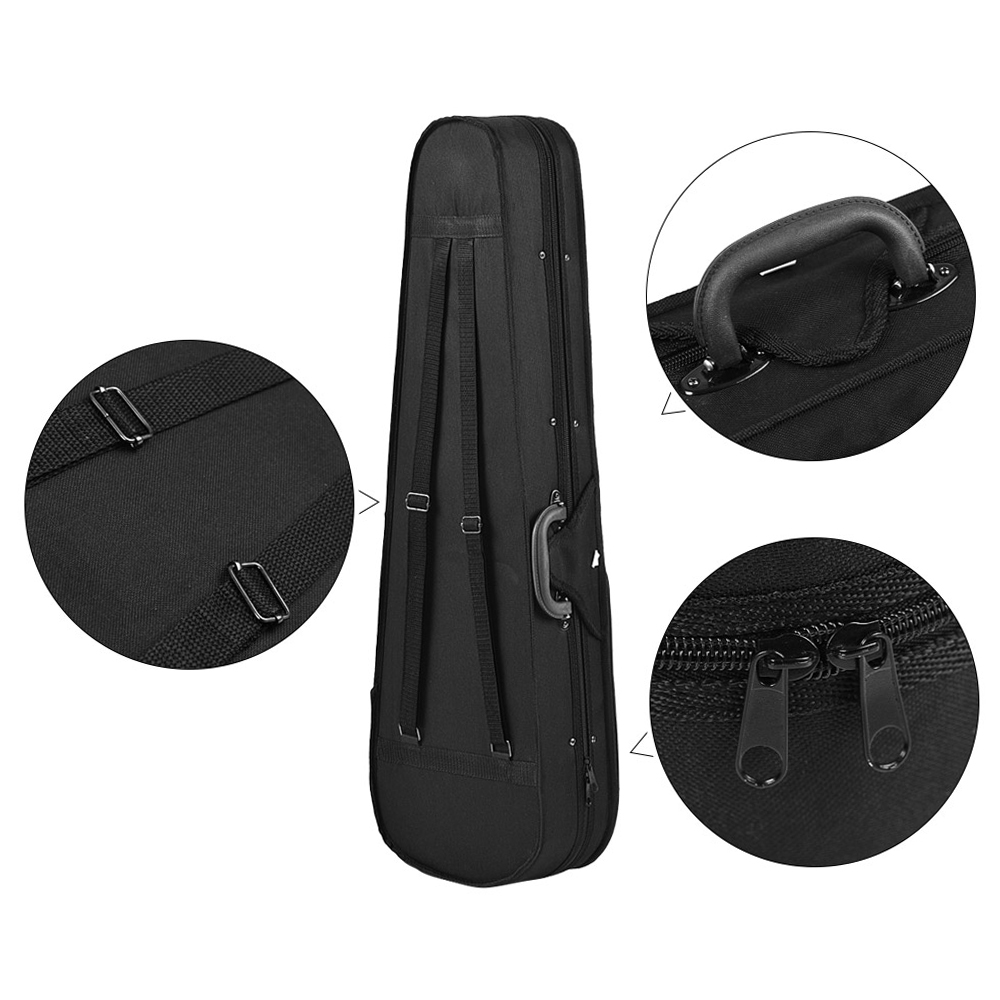 Professional 4/4 Full Size Violin Triangle Shape Case Box Hard & Super Light with Shoulder Straps Beige