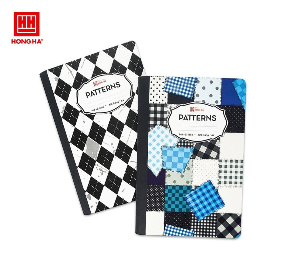 Sổ kẻ ngang A4 Hồng Hà 420 trang Patterns (4552)