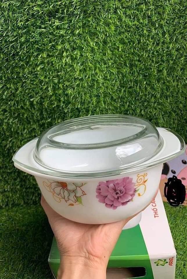 Thố Opal Nắp Thuỷ Tinh Cao Cấp