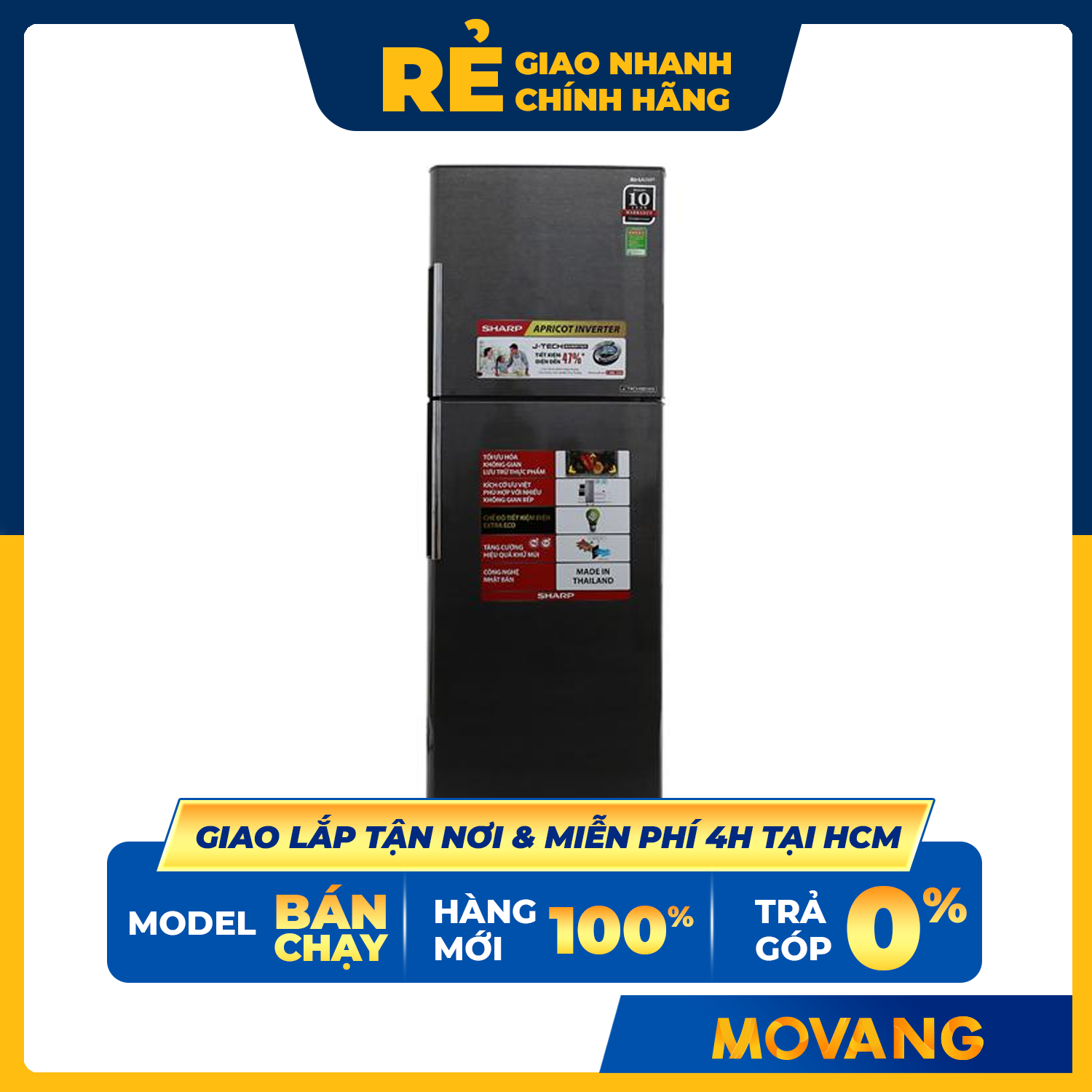 [GIAO TẠI HCM] -  TỦ LẠNH SHARP INVERTER 314 LÍT SJ-X316E-DS