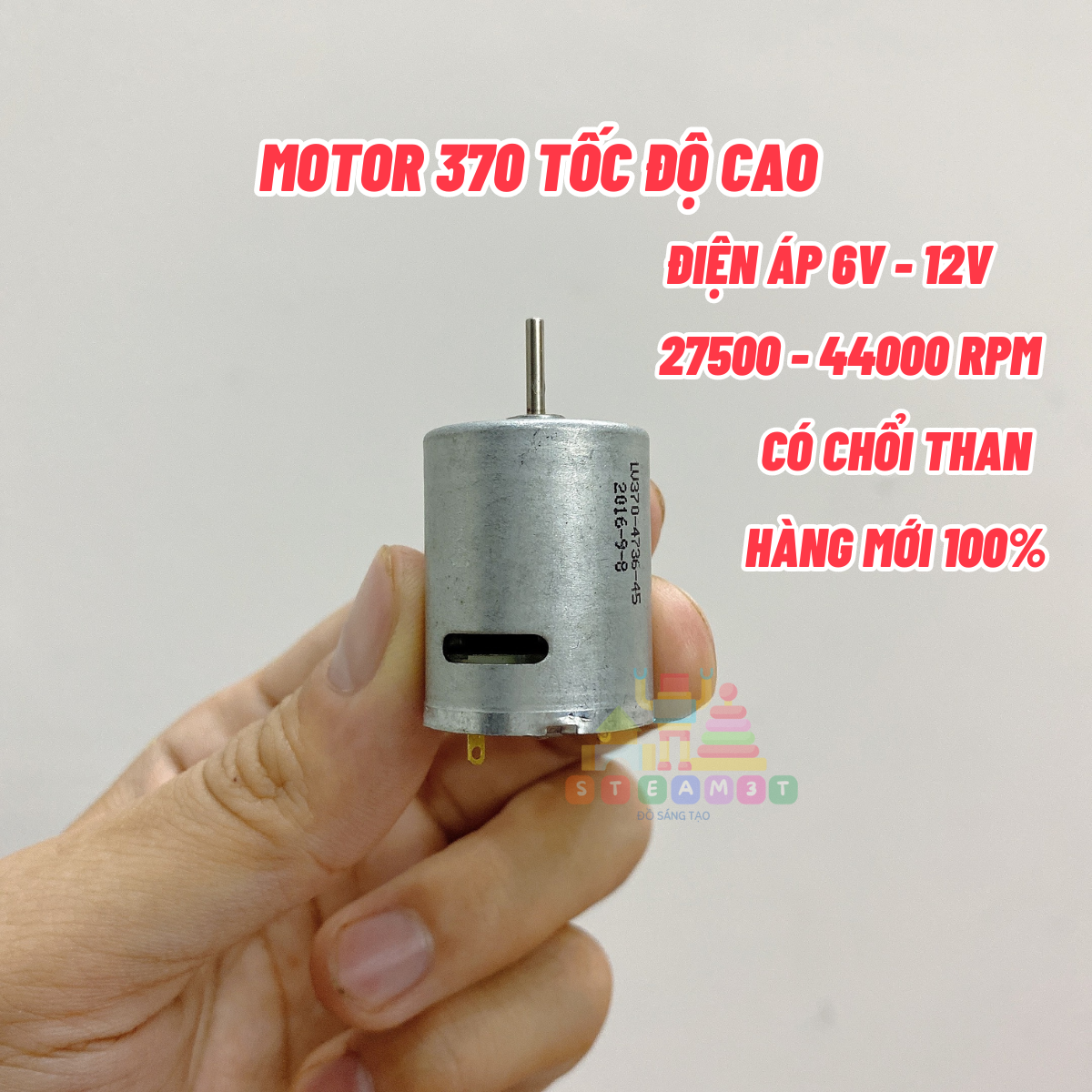 [HCM]Motor mô tơ DC 3v - 7.4v 12v 370 tốc độ cao 33000 RPM dùng DIY cho tàu xe mô hình - LK0222