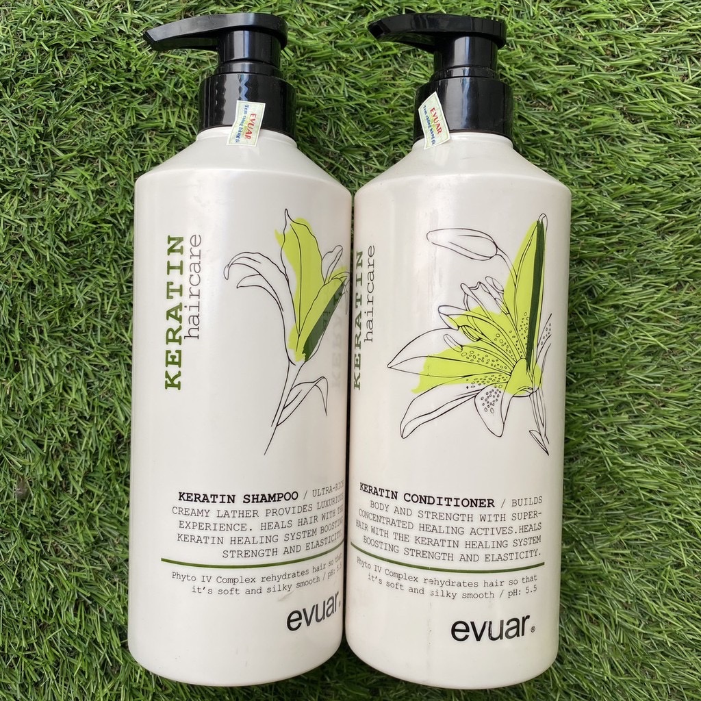 [HCM]Dầu gội xả cao cấp cực mềm mượt tóc Keratin Evuar 758mlx2