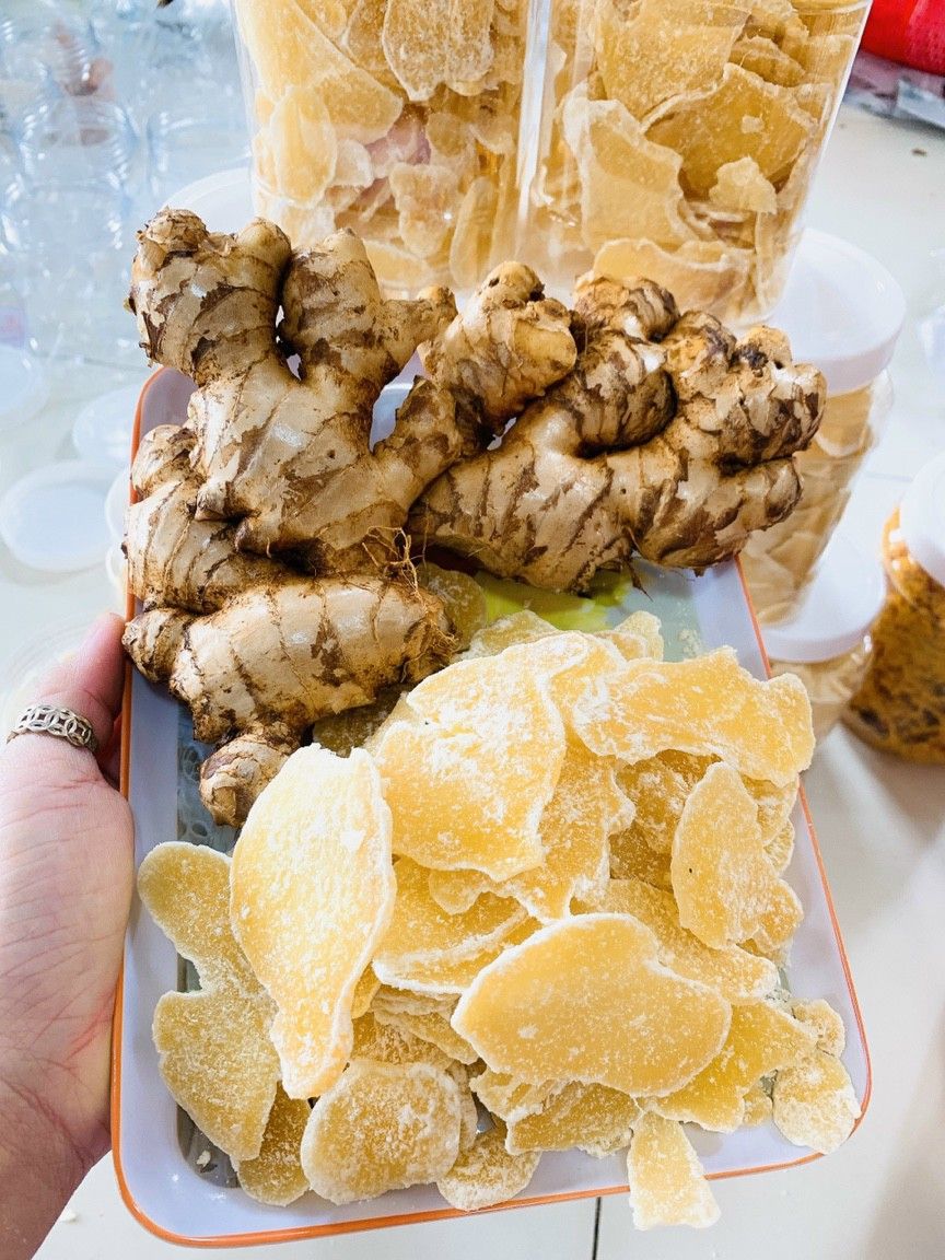 Mứt gừng cắt lát  nhà làm 500g