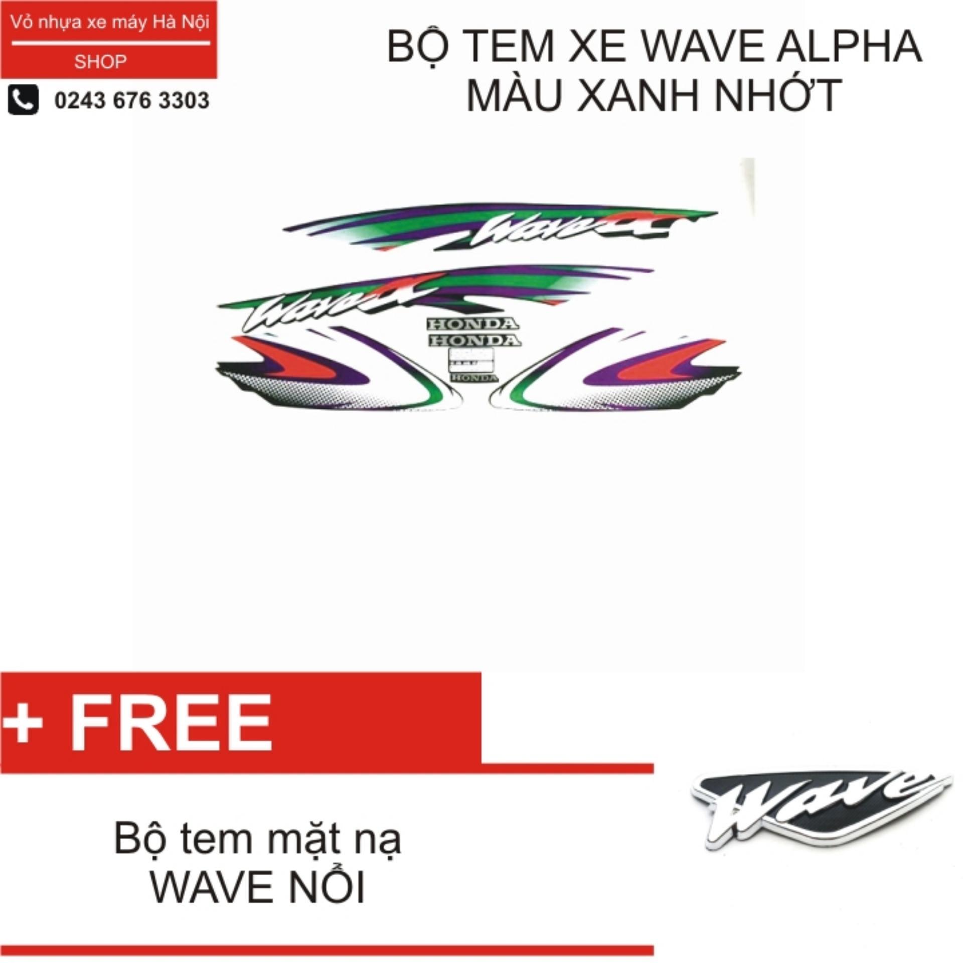 Bộ decal xe Wave Alpha 2004 màu xanh nhớt